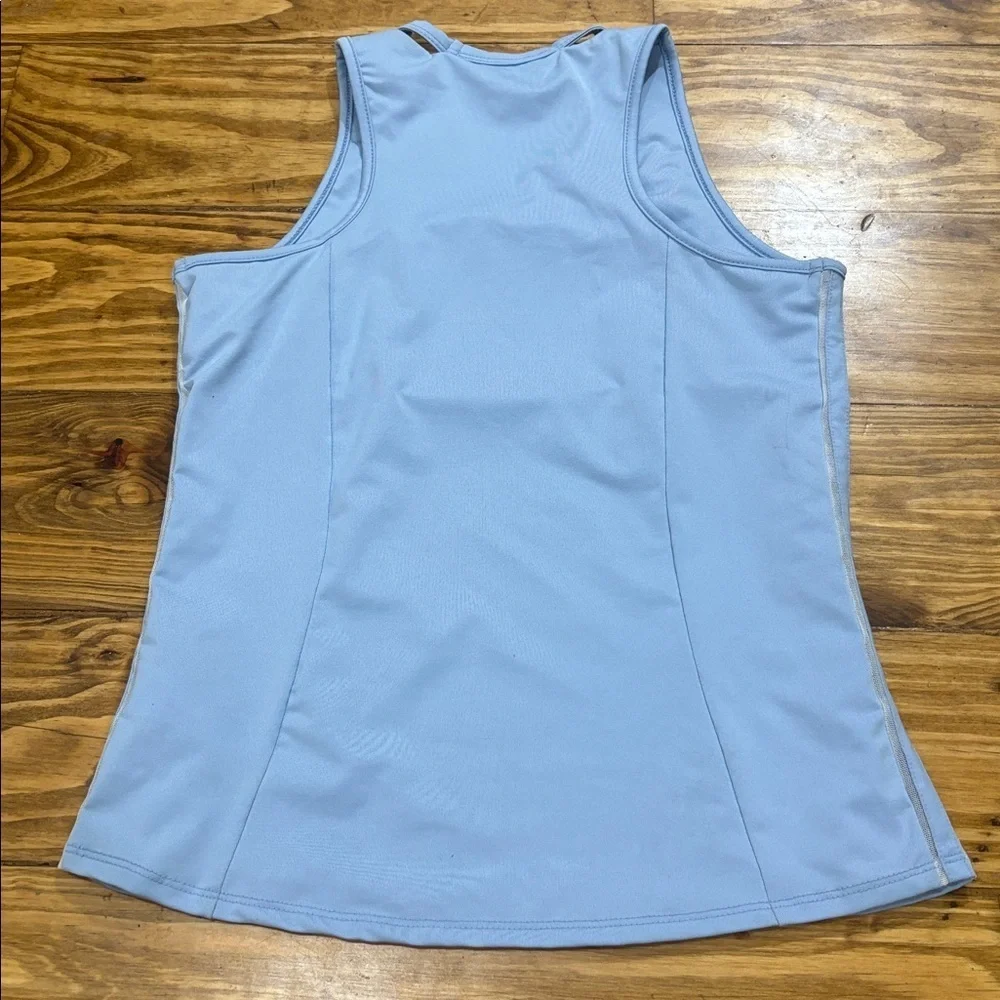 Lucky in Love Girls Size Large (14) Blue Tennis Top with Gold Tennis Charm